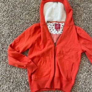 faded glory orange semi crop zip up